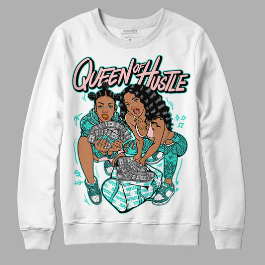 Green Snakeskin Dunk Low DopeSkill Sweatshirt Queen Of Hustle Graphic - White