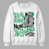 Jordan 1 Low Lucky Green DopeSkill Sweatshirt Real Ones Move In Silence Graphic Streetwear - White