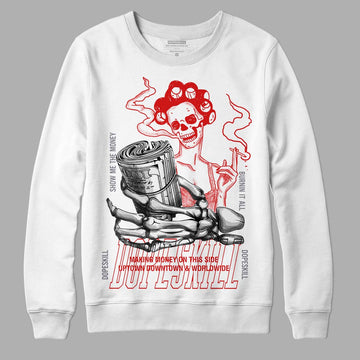 Gym Red 9s DopeSkill Sweatshirt Show Me The Money Graphic - White 