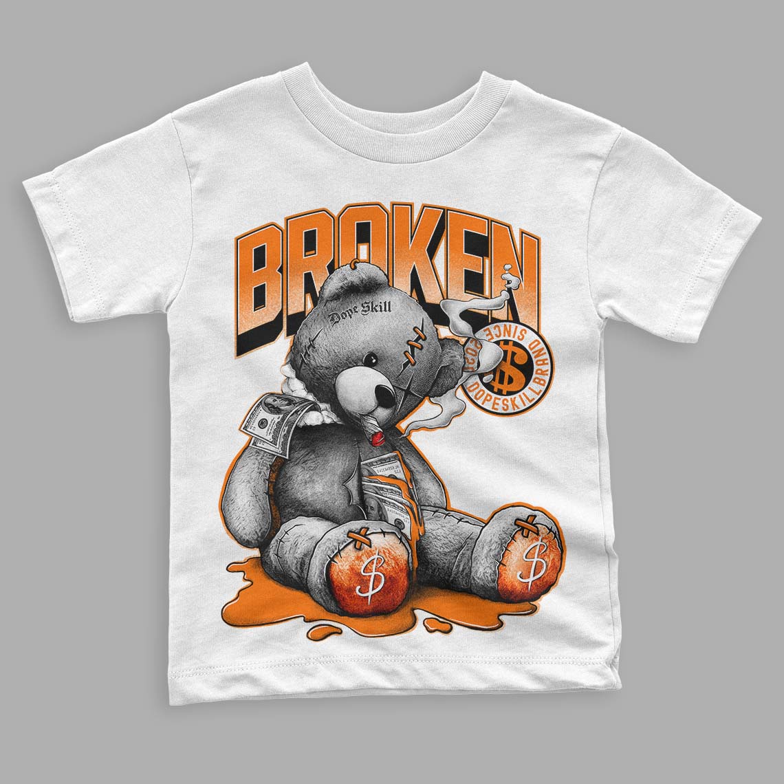 Wmns Dunk Low 'Magma Orange DopeSkill Toddler Kids T-shirt Sick Bear Graphic Streetwear - White