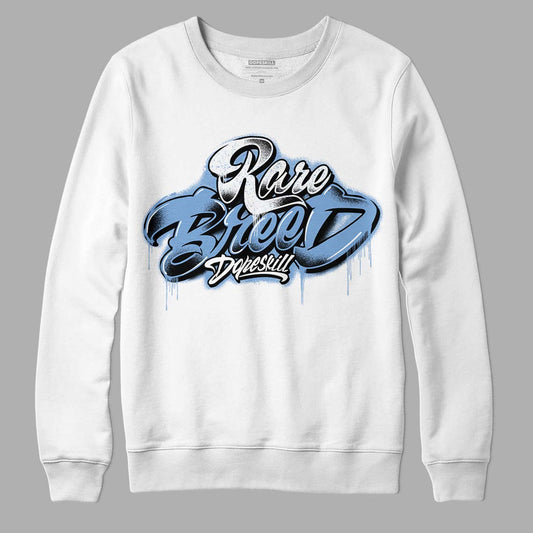 Jordan 5 Retro University Blue DopeSkill Sweatshirt Rare Breed Type Graphic Streetwear - White 