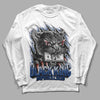 French Blue 13s DopeSkill Long Sleeve T-Shirt Black King Graphic - White