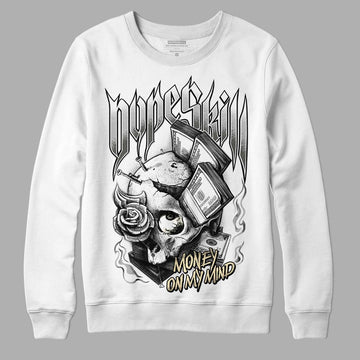 Jordan 4 Retro SE Craft Photon Dust DopeSkill Sweatshirt Money On My Mind Graphic Streetwear - White 