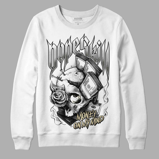 Jordan 4 Retro SE Craft Photon Dust DopeSkill Sweatshirt Money On My Mind Graphic Streetwear - White 