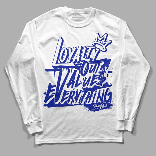 Racer Blue White Dunk Low DopeSkill Long Sleeve T-Shirt LOVE Graphic - White 