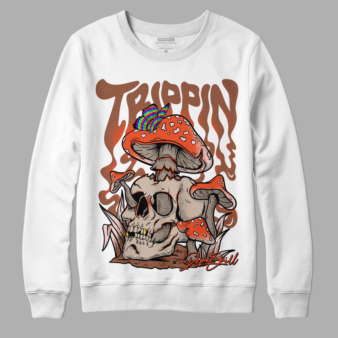 Desert Elephant 3s DopeSkill Sweatshirt Trippin Graphic - White