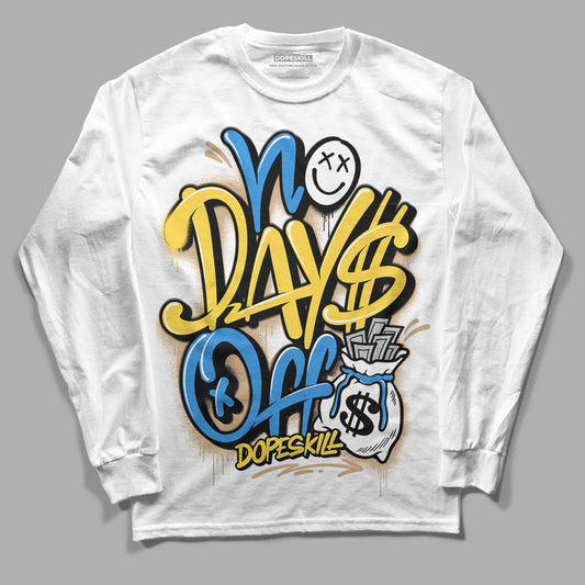 SB Dunk Low Homer DopeSkill Long Sleeve T-Shirt No Days Off Graphic - White 