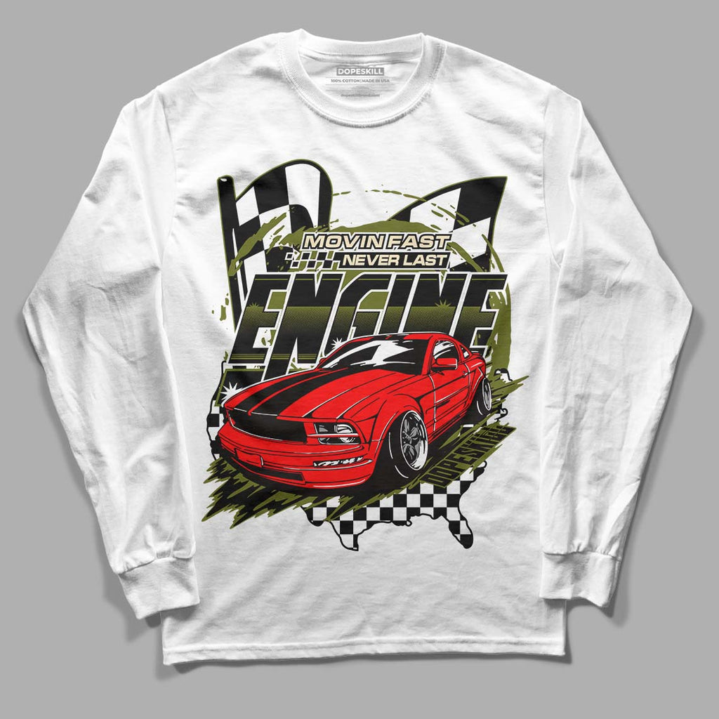 Travis Scott x Jordan 1 Low OG “Olive” DopeSkill Long Sleeve T-Shirt ENGINE Tshirt Graphic Streetwear - White