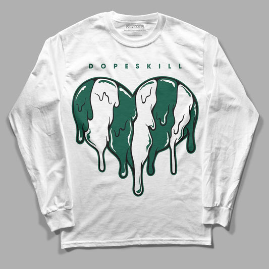 Lottery Pack Malachite Green Dunk Low DopeSkill Long Sleeve T-Shirt Slime Drip Heart Graphic - White