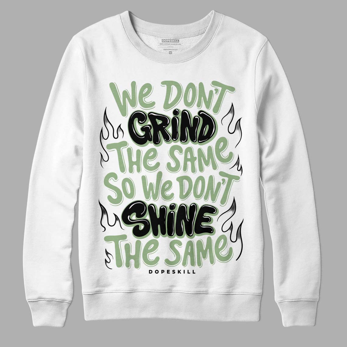 Jordan 4 Retro “Seafoam” DopeSkill Sweatshirt Grind Shine Graphic Streetwear - White 