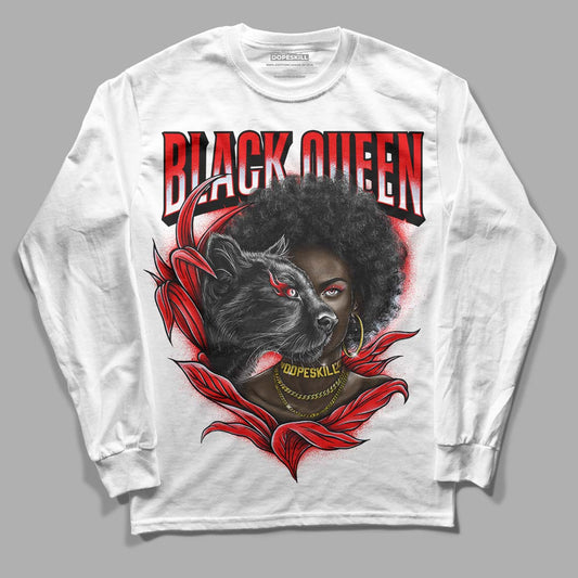 Cherry 11s DopeSkill Long Sleeve T-Shirt New Black Queen Graphic - White 