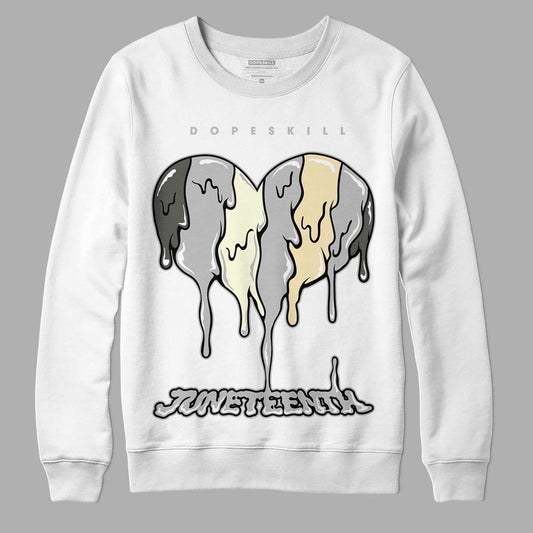 Jordan 4 Retro SE Craft Photon Dust DopeSkill Sweatshirt Juneteenth Heart Graphic Streetwear  - White 