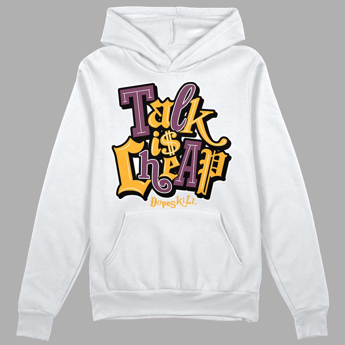 Brotherhood 1s High OG DopeSkill Hoodie Sweatshirt Talk Is Chip Graphic - White