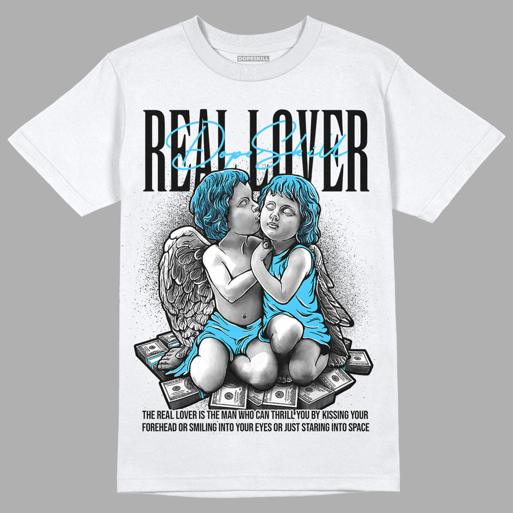 University Blue 13s DopeSkill T-Shirt Real Lover Graphic - White 