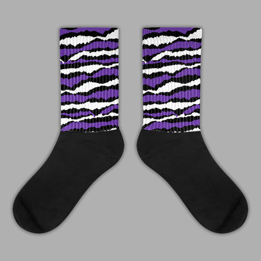 PURPLE Collection Sublimated Socks Abstract Tiger Graphic