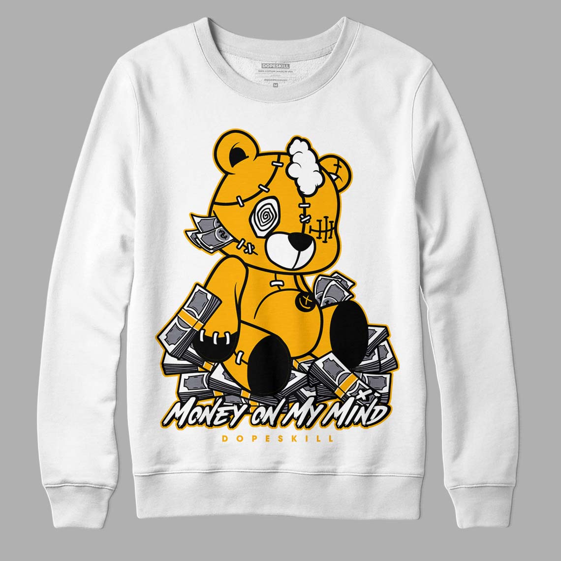 Goldenrod Dunk DopeSkill Sweatshirt MOMM Bear Graphic - White 