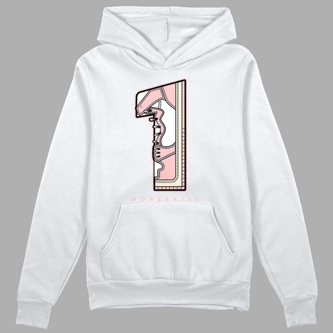 Jordan 1 High OG WMNS Washed Pink DopeSkill Hoodie Sweatshirt No.1 Graphic Streetwear - White 