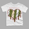 Travis Scott x Jordan 1 Low OG “Olive” DopeSkill Toddler Kids T-shirt Slime Drip Heart Graphic Streetwear - White