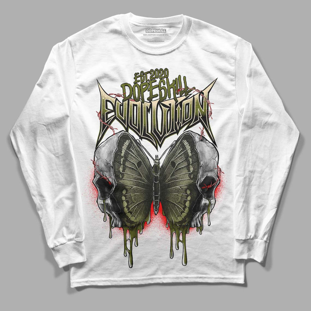 Travis Scott x Jordan 1 Low OG “Olive” DopeSkill Long Sleeve T-Shirt DopeSkill Evolution Graphic Streetwear - WHite