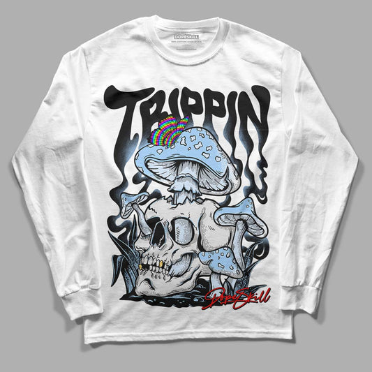 Black Metallic Chrome 6s DopeSkill Long Sleeve T-Shirt Trippin Graphic - White