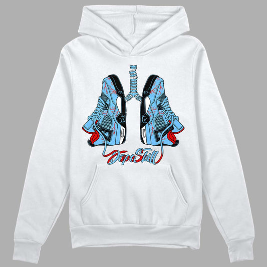 Travis Scott x Jordan 4 Retro 'Cactus Jack' DopeSkill Hoodie Sweatshirt Breathe Graphic Streetwear - White 