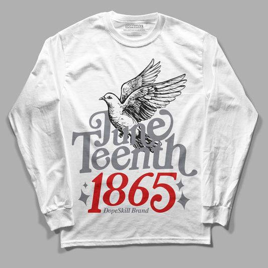 Jordan 9 Retro Fire Red DopeSkill Long Sleeve T-Shirt Juneteenth 1865 Graphic Streetwear - White