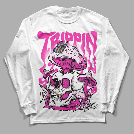 Triple Pink Dunk Low DopeSkill Long Sleeve T-Shirt Trippin Graphic - White 
