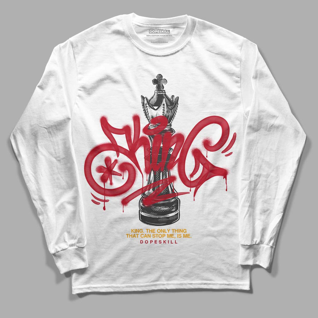 Jordan 7 Retro Cardinal DopeSkill Long Sleeve T-Shirt King Chess Graphic Streetwear - White