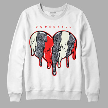 Jordan 3 Retro White Cement Reimagined DopeSkill Sweatshirt Slime Drip Heart Graphic Streetwear - White