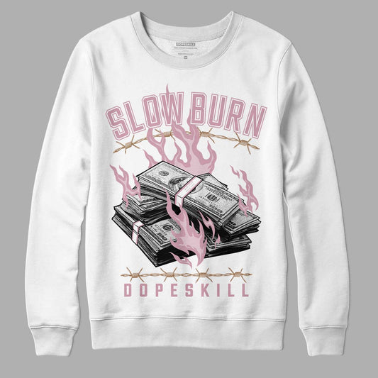 Dunk Low Teddy Bear Pink DopeSkill Sweatshirt Slow Burn Graphic - White 