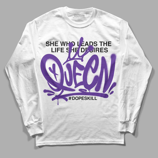 Court Purple 13s DopeSkill Long Sleeve T-Shirt Queen Graphic - White 