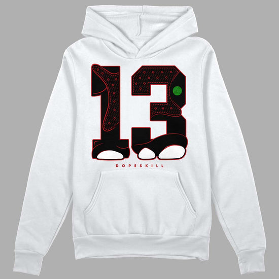 Jordan 13 Retro Playoffs DopeSkill Hoodie Sweatshirt No.13 Graphic Streetwear - White 