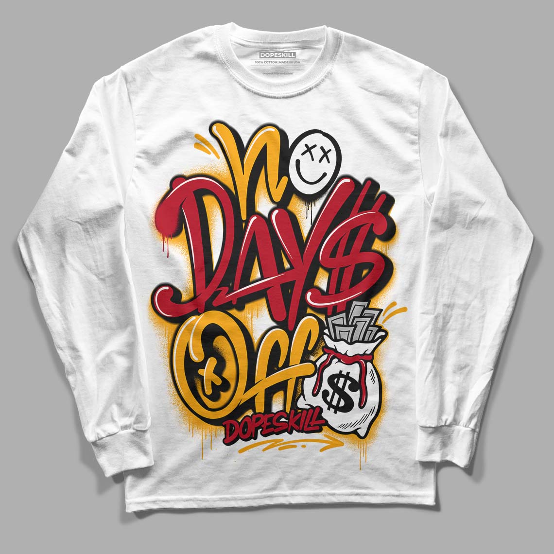 Cardinal 7s DopeSkill Long Sleeve T-Shirt No Days Off Graphic - White 