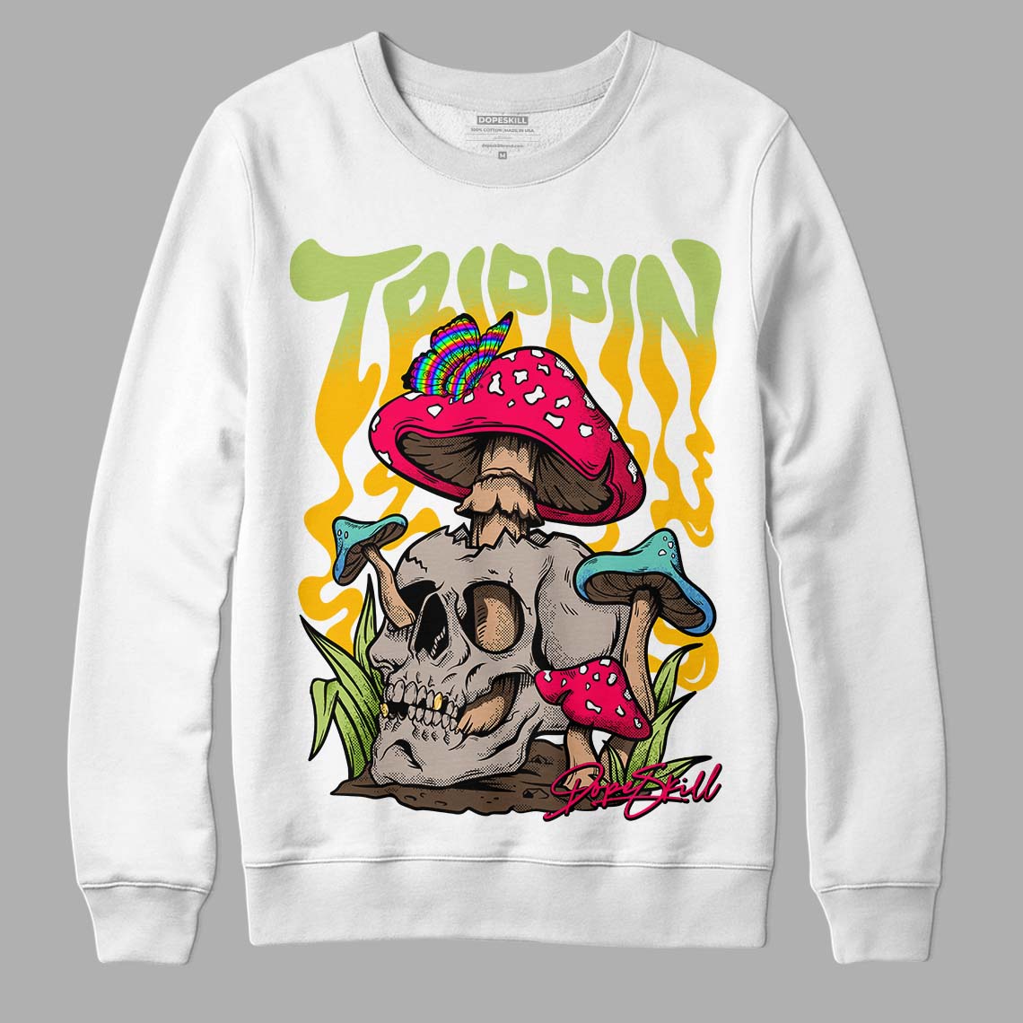 Limited DopeSkill Sweatshirt Trippin Graphic - White 