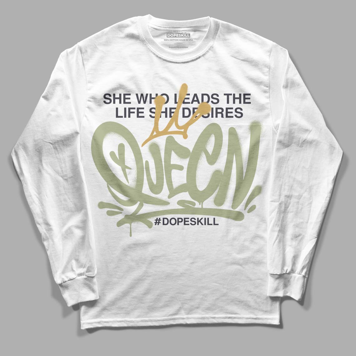 Jade Horizon 5s DopeSkill Long Sleeve T-Shirt Queen Graphic - White 