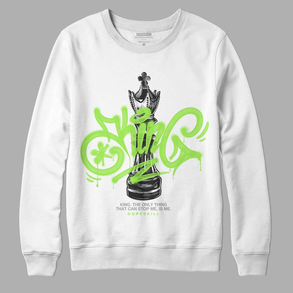 Jordan 5 Green Bean DopeSkill Sweatshirt King Chess Graphic Streetwear - White