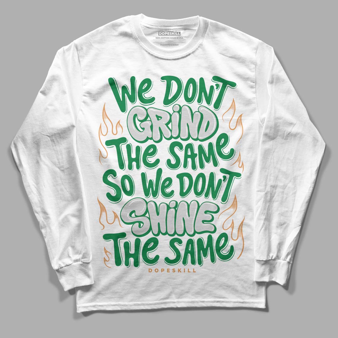 Nike SB x Jordan 4 “Pine Green” DopeSkill Long Sleeve T-Shirt Grind Shine Graphic Streetwear - White