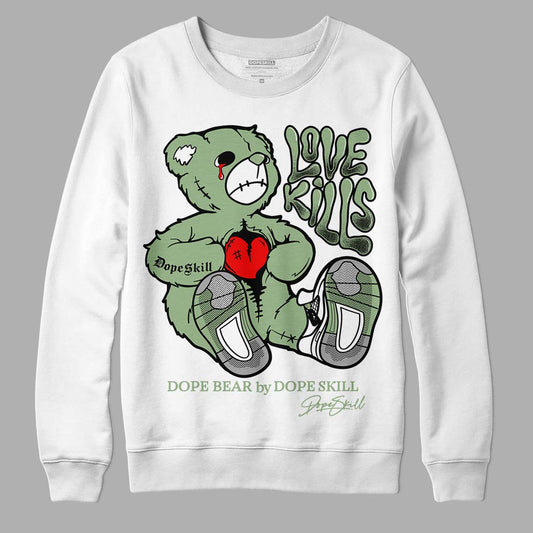 Jordan 4 Retro “Seafoam”  DopeSkill Sweatshirt Love Kills Graphic Streetwear  - White 