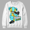 Aqua 5s DopeSkill Sweatshirt Sneakerhead BEAR Graphic - White