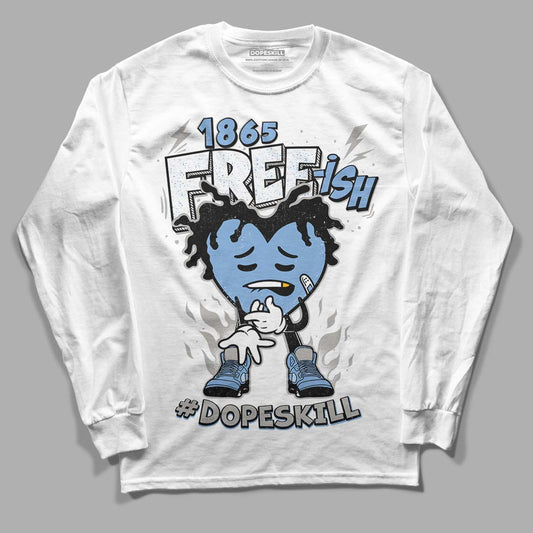 Jordan 5 Retro University Blue DopeSkill Long Sleeve T-Shirt Free-ish Graphic Streetwear - White 