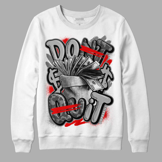 Jordan 5 Retro P51 Camo DopeSkill Sweatshirt Don't Quit Graphic Streetwear  - White 
