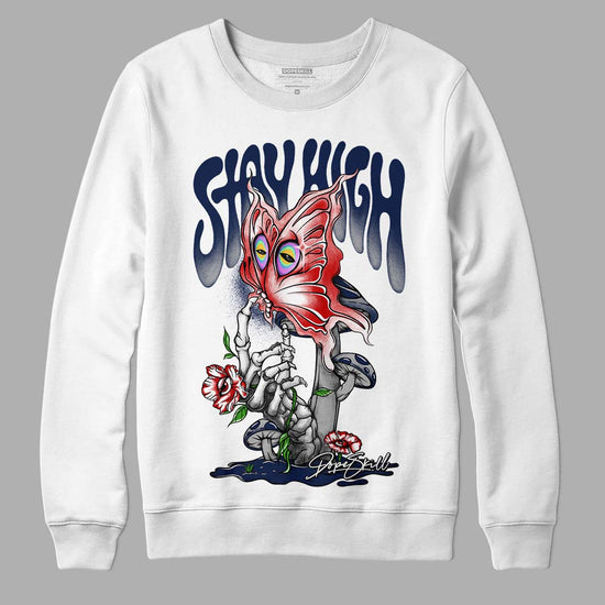 Midnight Navy 4s DopeSkill Sweatshirt Stay High Graphic - White