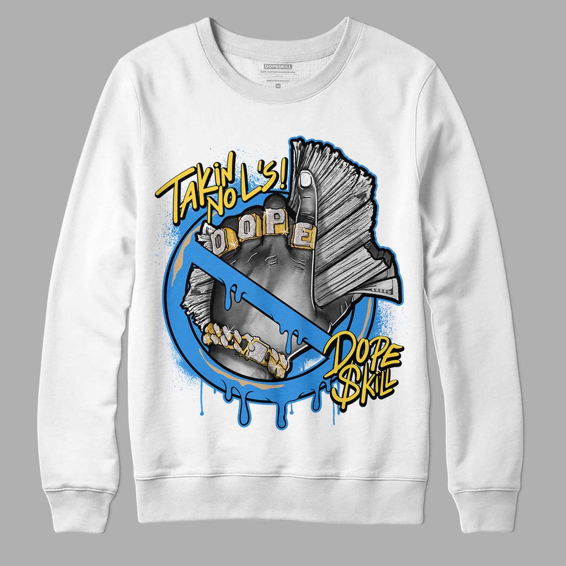 SB Dunk Low Homer DopeSkill Sweatshirt Takin No L's Graphic - White