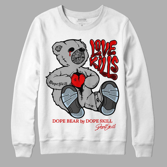 Jordan 5 Retro P51 Camo DopeSkill Sweatshirt Love Kills Graphic Streetwear - White 
