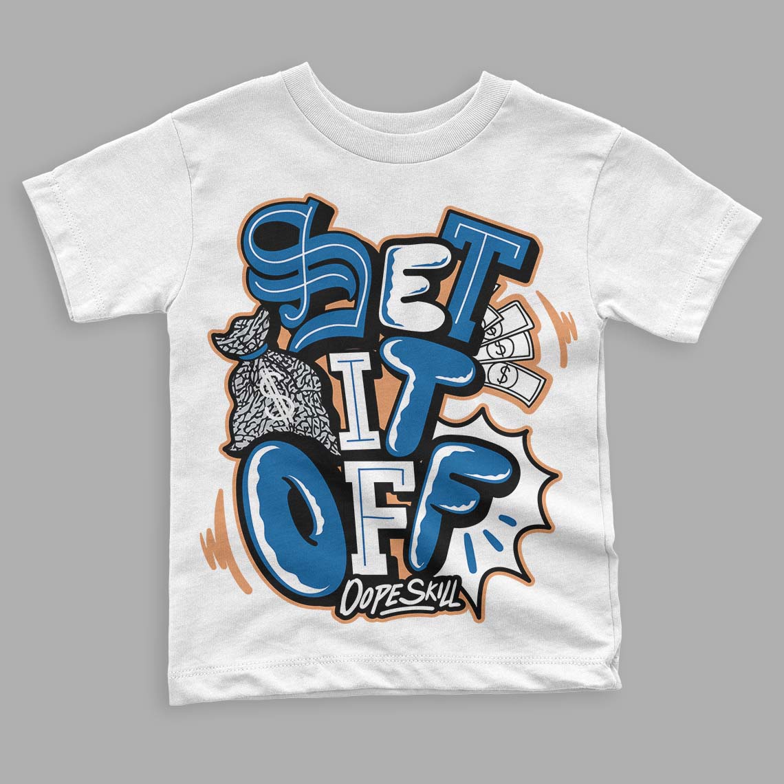 Jordan 3 Retro Wizards DopeSkill Toddler Kids T-shirt Set It Off Graphic Streetwear - White
