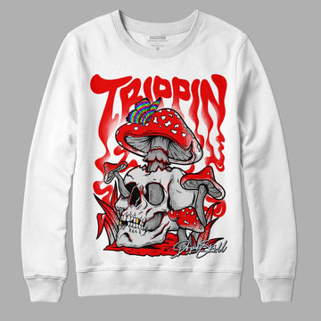 Cherry 11s DopeSkill Sweatshirt Trippin Graphic - White