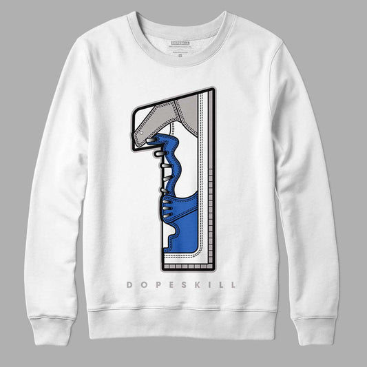 True Blue 1s DopeSkill Sweatshirt No.1 Graphic - White