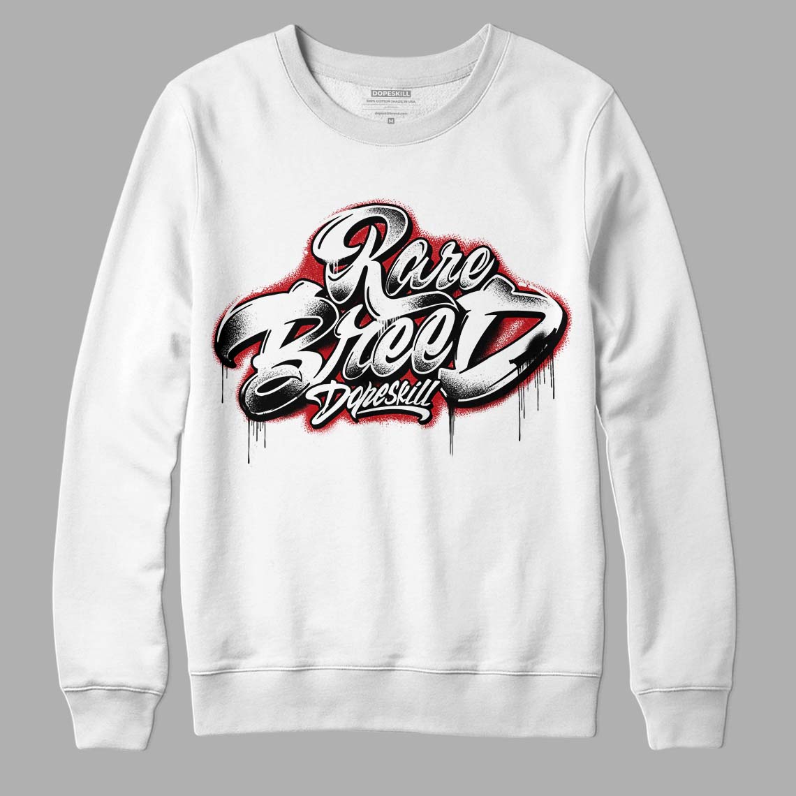 Jordan 13 Retro Playoffs DopeSkill Sweatshirt Rare Breed Type Graphic Streetwear - White 