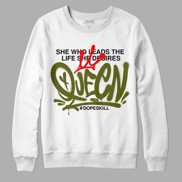 Travis Scott x Jordan 1 Low OG “Olive” DopeSkill Sweatshirt Queen Graphic Streetwear - White 