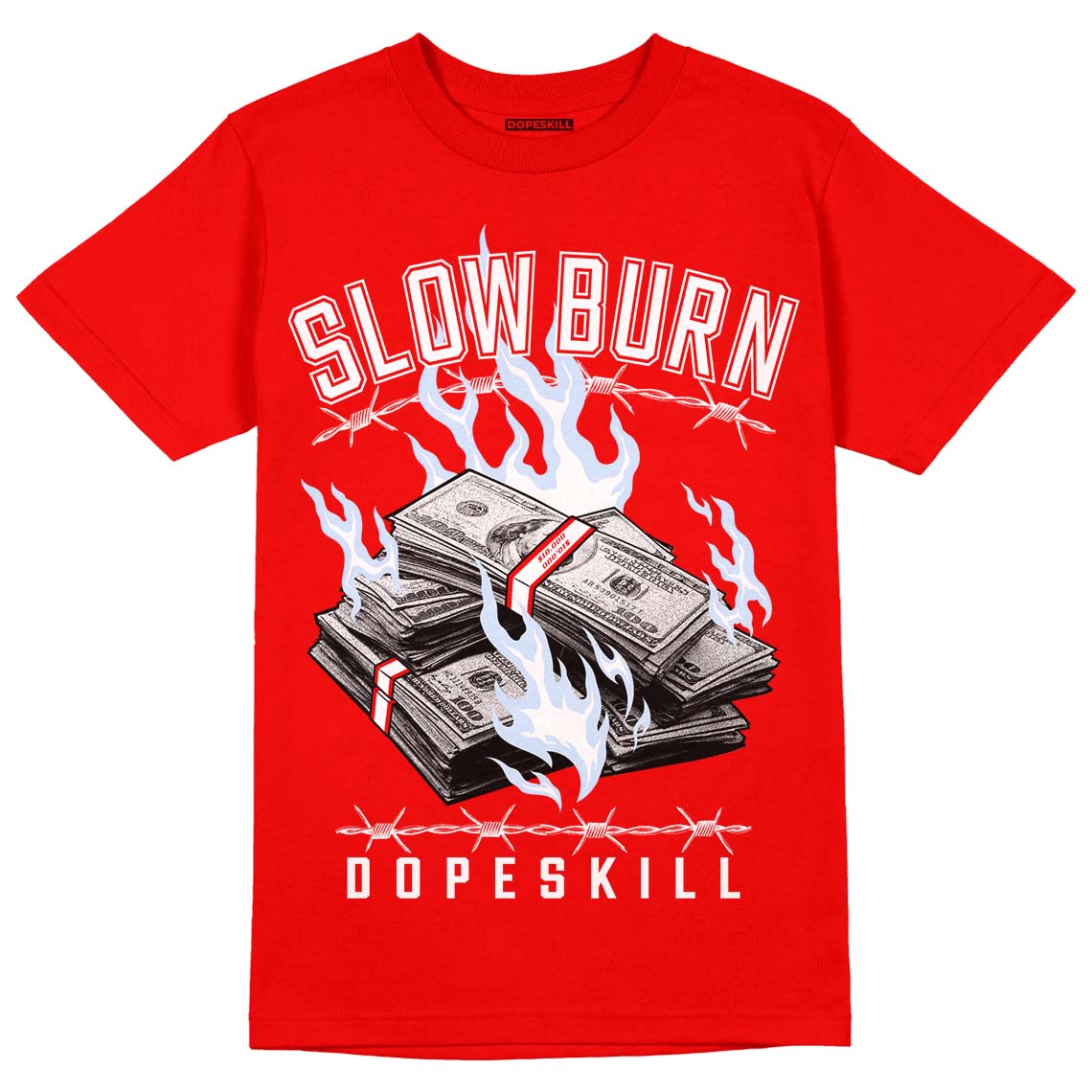 Cherry 11s DopeSkill Varsity Red T-shirt Slow Burn Graphic